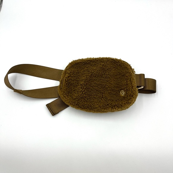 lululemon Handbags - Lululemon Athletica Tan Plush Crossbody Bag - Brown & Gold